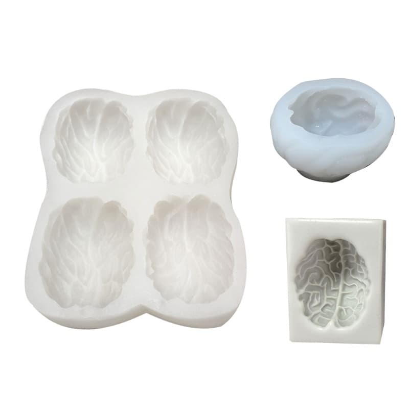 Molde De Silicone Em Forma De Cérebro Aconchegante Para Decorações De Mesa Artesanais , De Resina Epóxi De Gesso