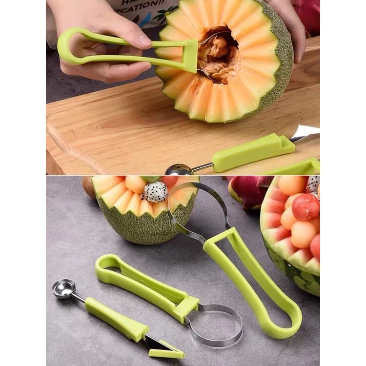 Boleador e Escultor Multiuso De Frutas e Legumes De Inox/Boleador Cortador Decorador Alimentos Faca Frutas E Legumes Utilidades Domésticas Utensílios Casa Cozinha
