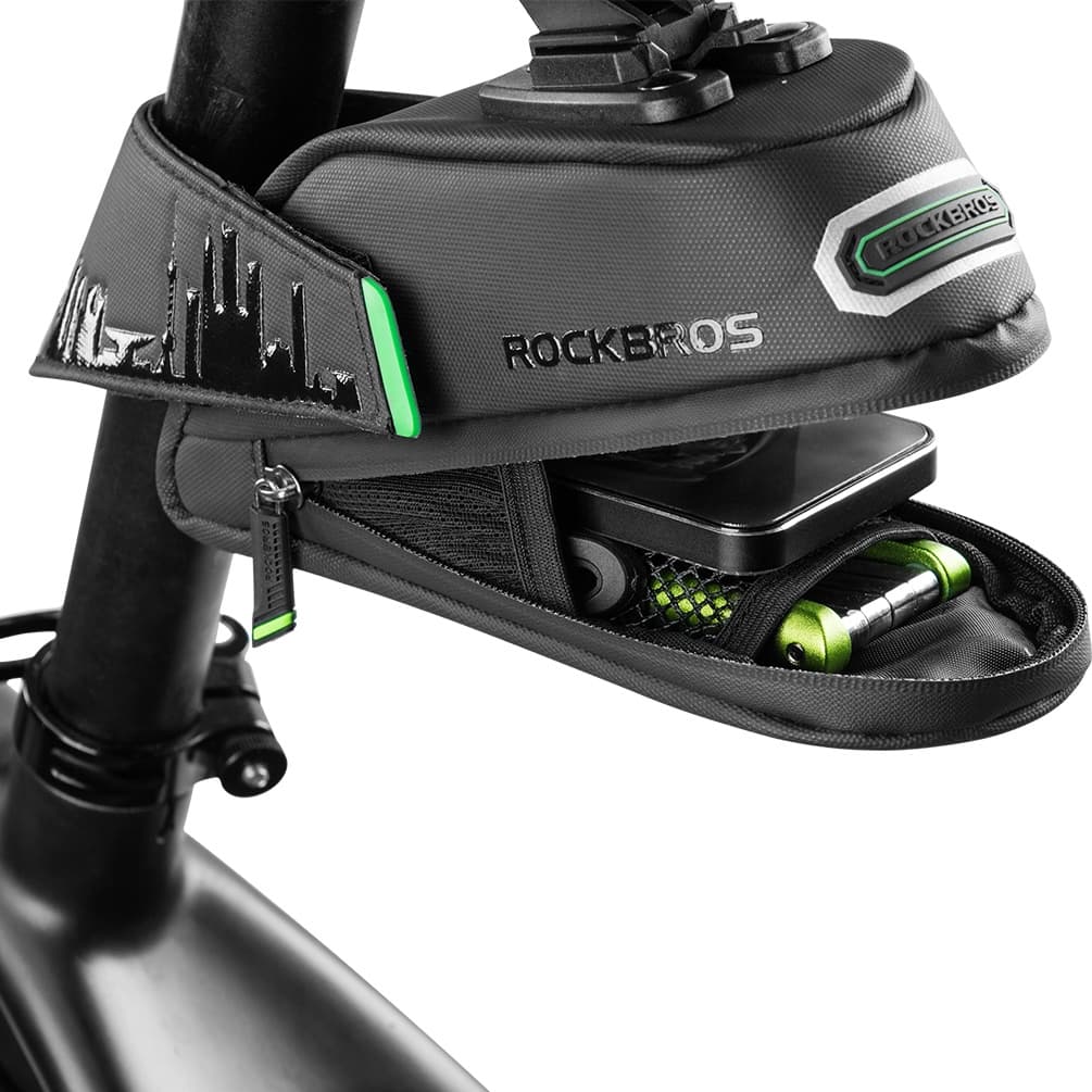 ROCKBROS Bolsa de Bicicleta Profissional Fixação no Selim para Bike do Tipo Speed e Mountain Bike Capacidade 1,5L a Prova de Chuva