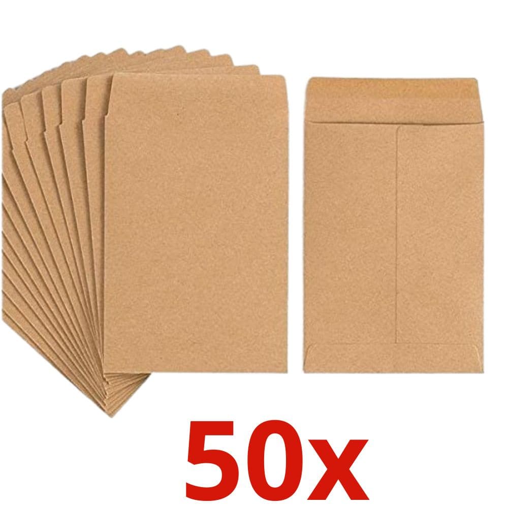 50 Envelopes A5 Saco Kraft Pardo Meio A4 162x229mm 80g