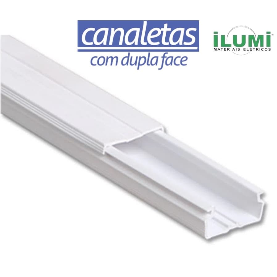 Kit 10 Canaletas PVC Sistema X Com Dupla Face 500mm Ilumi