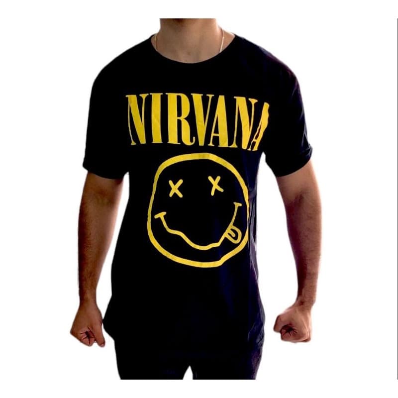 Camiseta Nirvana de ROCK Unissex Camisa Malha Algodão