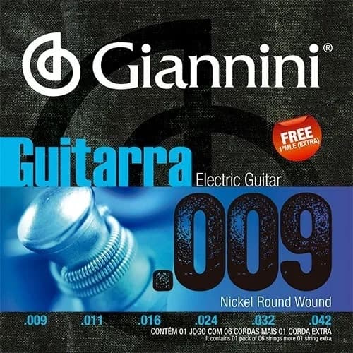 Encordoamento Giannini Guitarra Elétrica - .009 GEEGST9