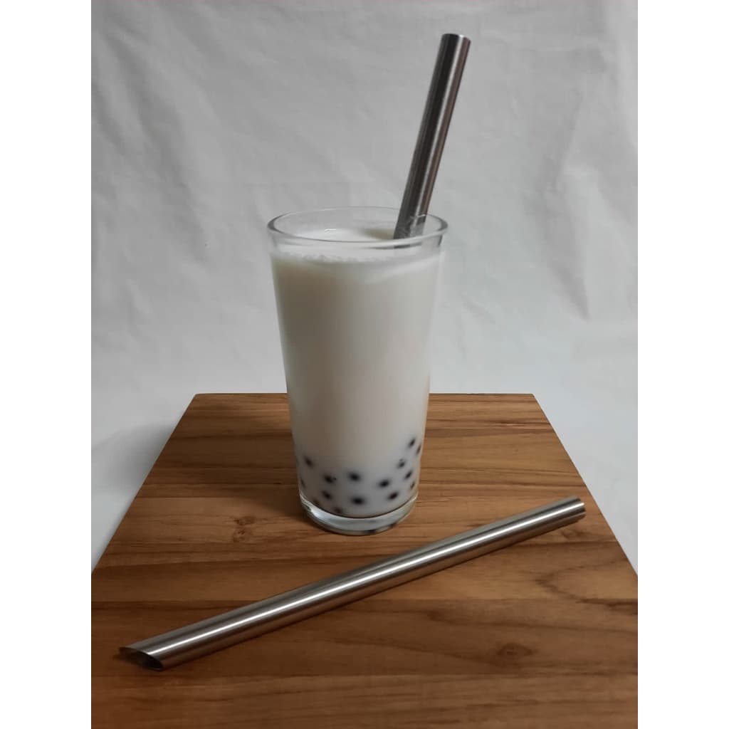 Canudo de inox para bubble tea chá de bolha 12,00 mm com ponta "chanfro" angular