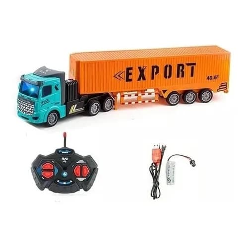 Carrinho Controle Remoto Caminhão E Baú 4 Canais Envio Rápido drikakids