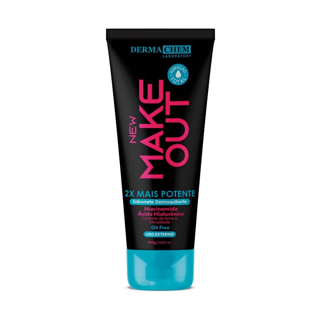 Sabonete Demaquilante New Make Out 2x Mais Potente com Ácido Hialurônico - Dermachem 100ml