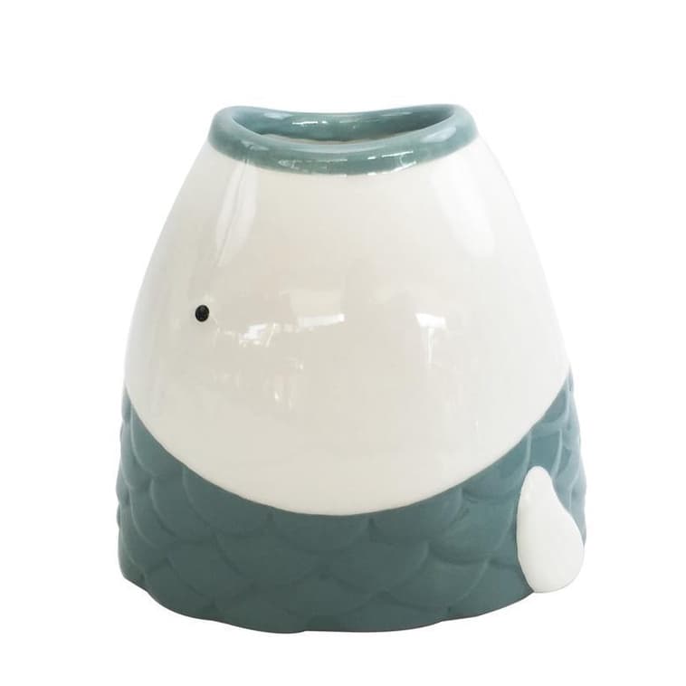 Floreiro Peixe De Cerâmica 15X17X05Cm