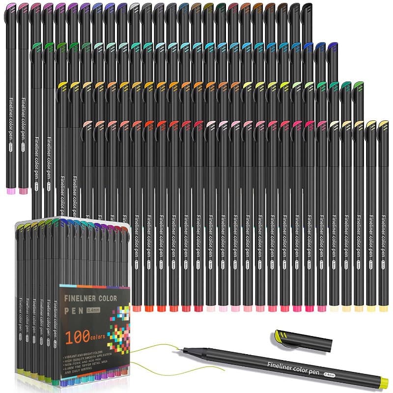 12-100 Pcs/set Fineliner Caneta Colorida 0.4mm À Base De Água Pintura Para Crianças Pincel Estudantes Suprimentos Estacionários