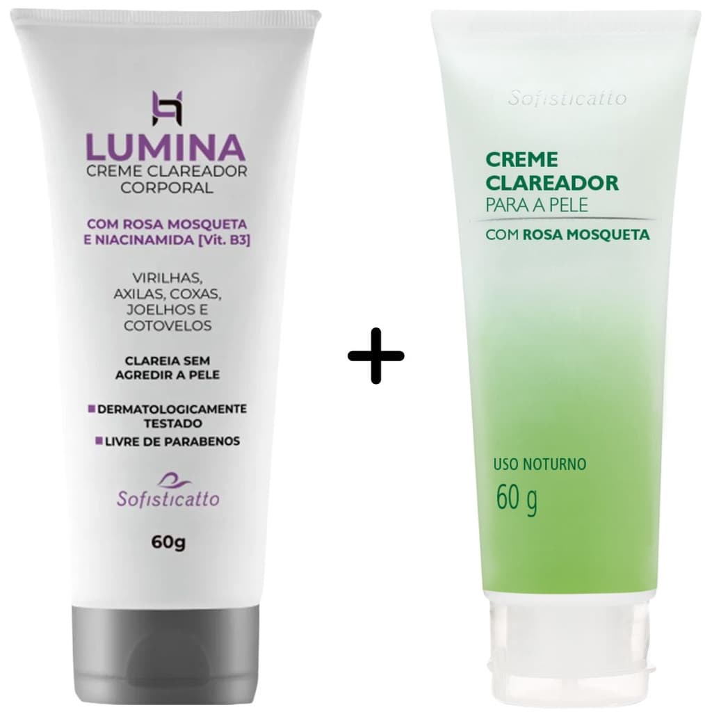 Kit Clareador Corporal Virilha Axilia e Facial Rosa Mosqueta