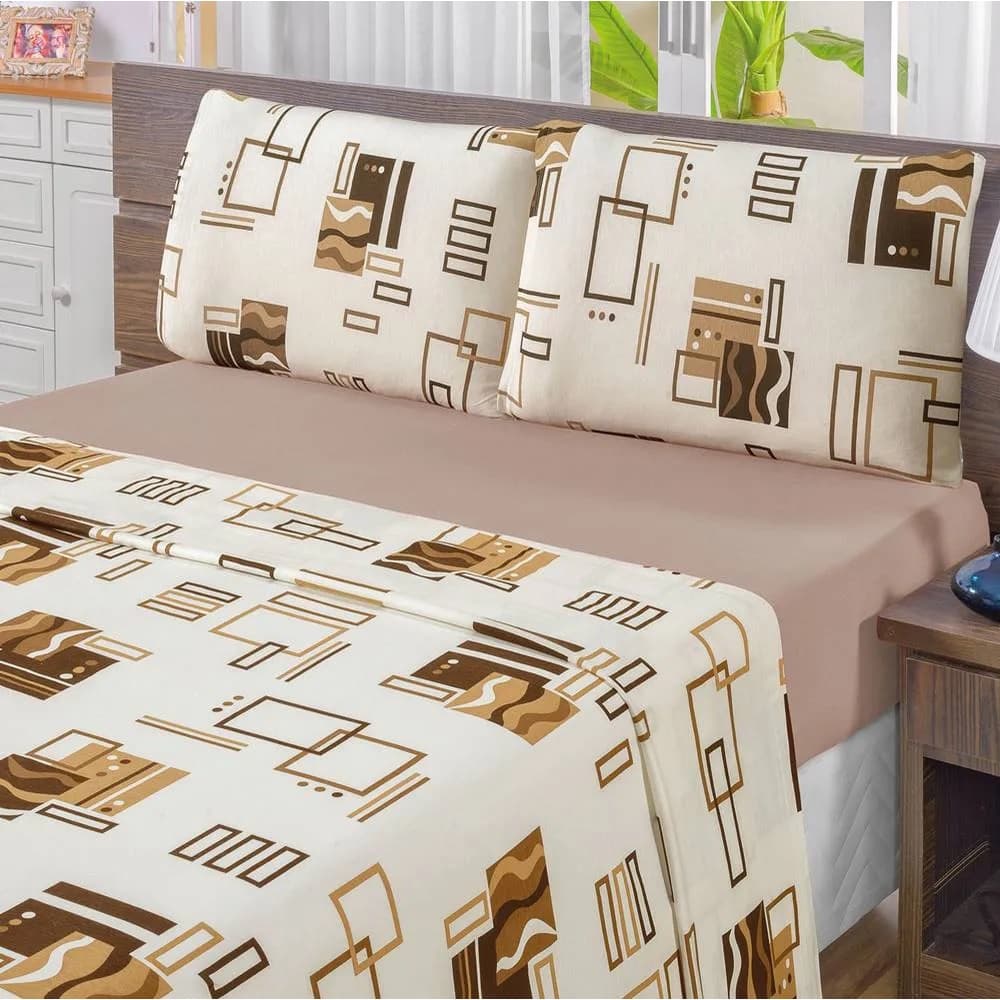 Jogo de Cama Queen 03 Peças Microfibra Estampada