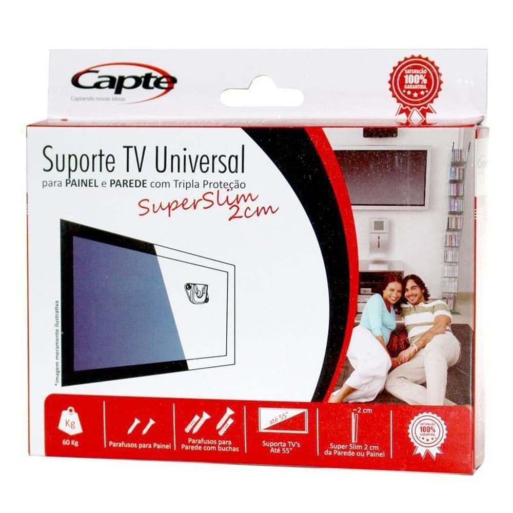 Suporte TV Universal Para Painel e Parede Super Slim Capte