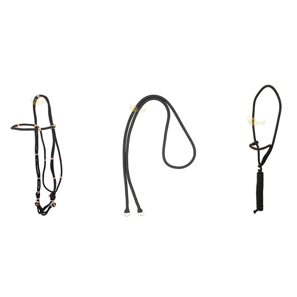 Kit Cabeçada De Cordinha Para Cavalos + Rédea + Cabresto de Regulagem