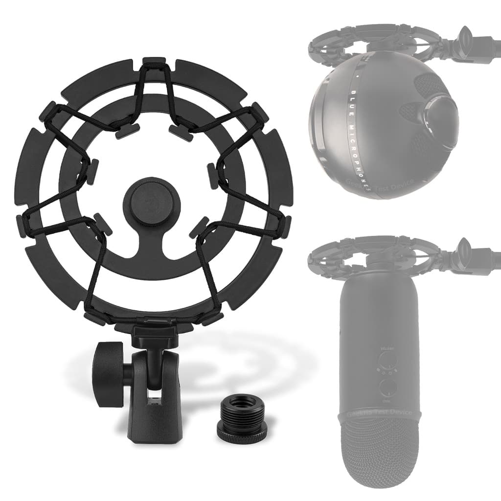 Suporte De Choque Para Microfone Geekria Blue Yeti , X Pro , Yeticaster , Snowball , Microfones ICE , Clipe De Antivibra