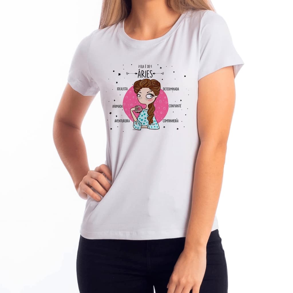 Camiseta Personalizada Estampa de Signos 100% Poliéster, Camiseta Signos