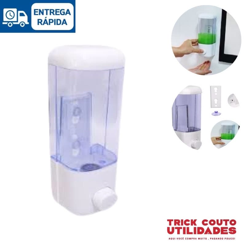 Dispenser de Parede Para Sabonete Líquido Álcool em Gel e Detergente