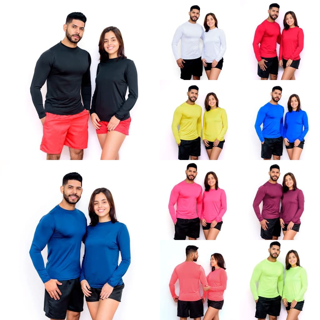 Blusa Termica Masculina  Camisa térmica Feminina Proteção Uv 50 Manga Longa Segunda Pele Compressão