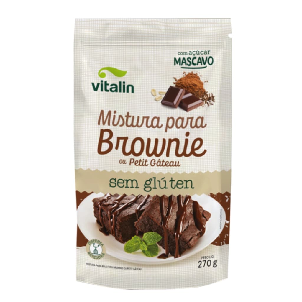 Mistura para Brownie ou Petit Gateau sem Glúten 200g - Vitalin