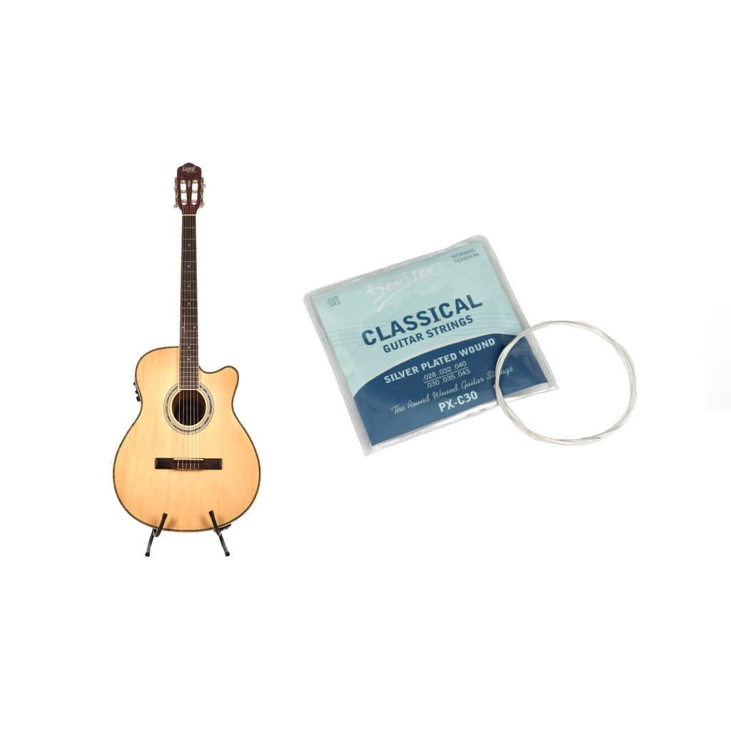 KIT VIOLÃO LAND ELETRICO NYLON NATURAL  ENCORDOAMENTO