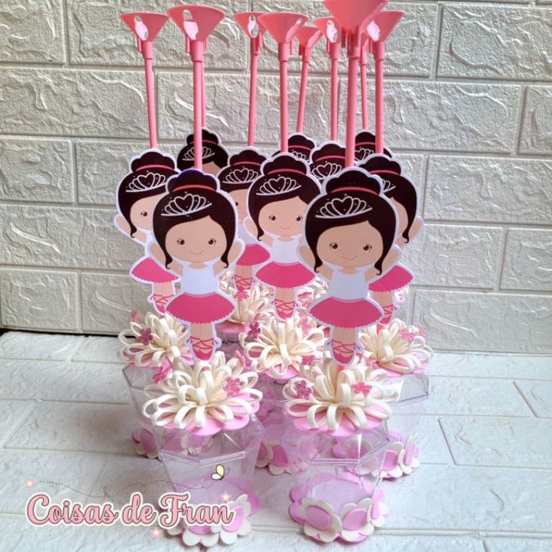 10 Centros de mesa Bailarina-lembrancinha, festa, aniversário, centro de mesa, Bailarina
