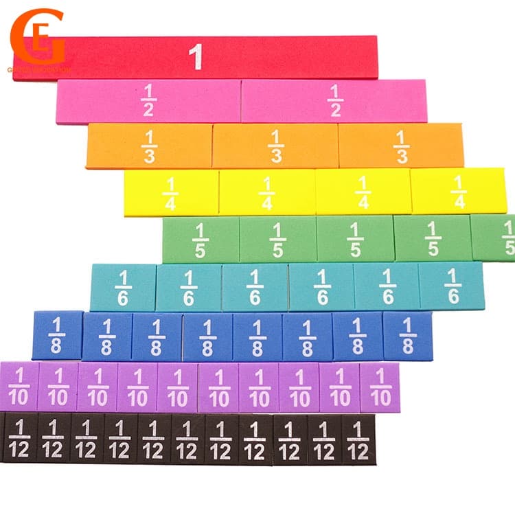 Cubo De Fracção Arco-Íris Brinquedos Matemáticas Educacionais Infantil Montessori Kids Ferramenta De Ensino Sem Magnético