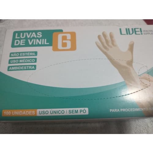 Luva G Nitrilica Descartavel G Azul Sem Po 100un Procedimento LIVE  TAMANHO:G