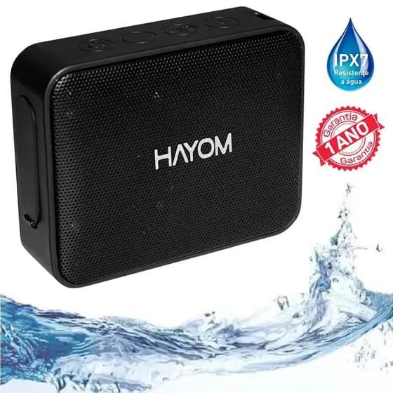Caixa De Som Portátil Ipx7 Cp2702 Bluetooth Hayom Preto ou Vermelho Prova D'Água