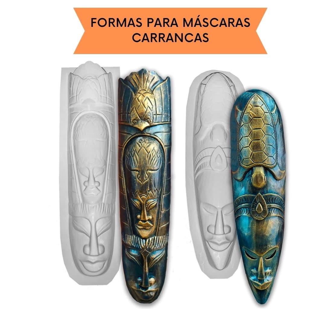 Kit Formas Para Parede Decoração Máscaras Carrancas Gesso
