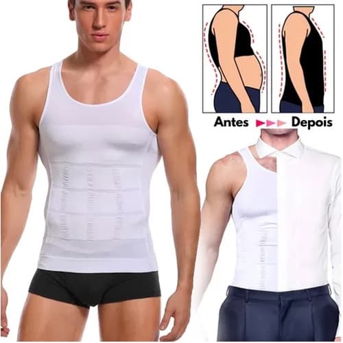 Cinta Mister Camiseta Esconde Barriga Térmica Masculina Postural Ginecomastia Alta Compressão.