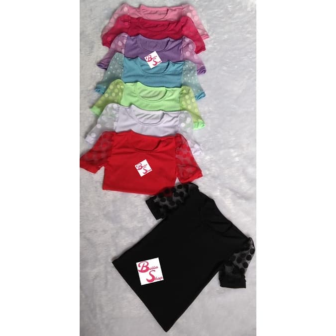 Blusa Canelada - Meia Manga Tule Princesa - Juvenil - Do 12 ao 16