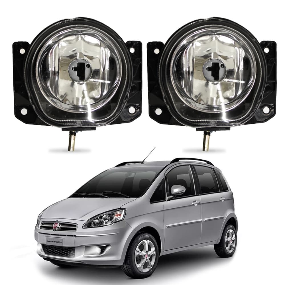 Farol de Milha Idea 2006 a 2016 Par Farol Auxiliar de Carro Lente de Vidro Neblina Automotivo