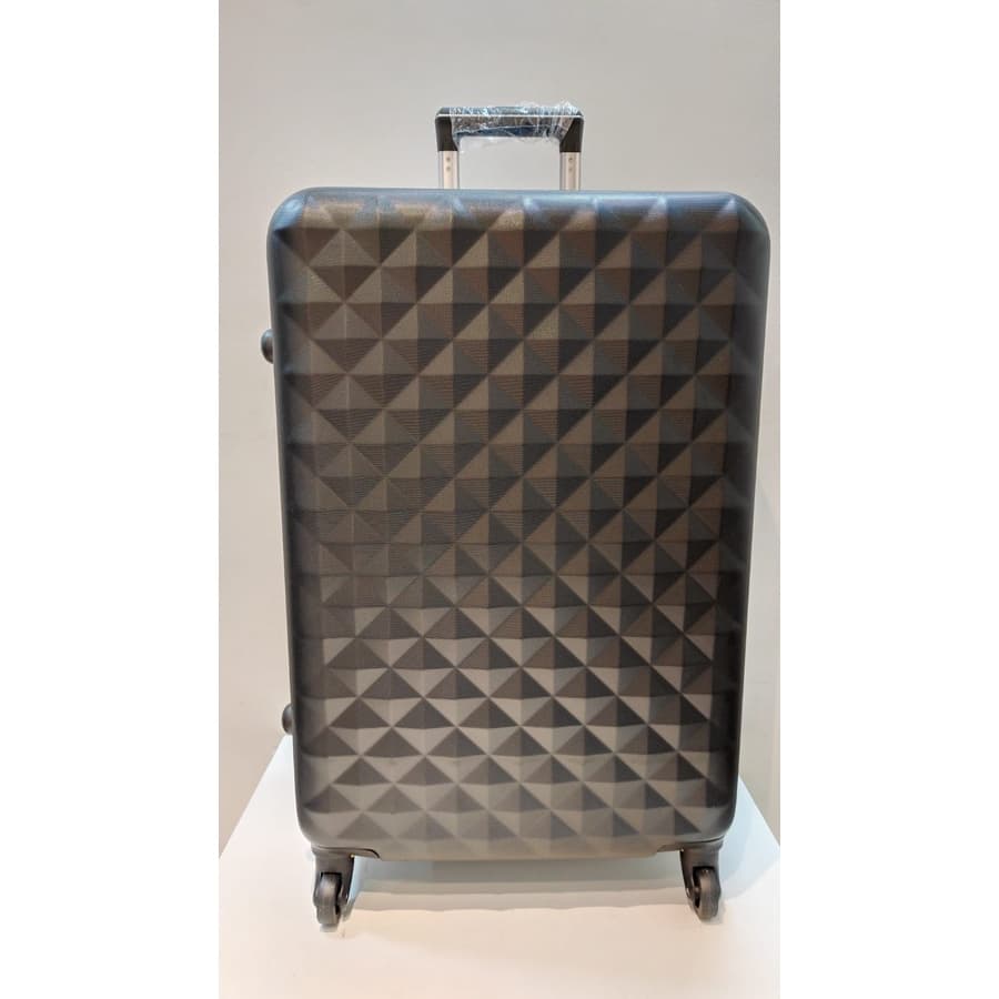 Mala de viagem Grande Preta, 23kg para avião, em fibra, de rodinha. Medida: 69x28x44. Ref: 146