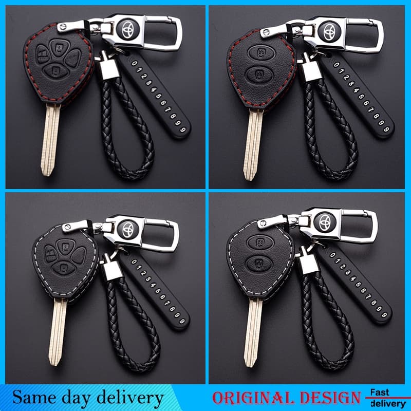 capa para chave de carro Toyota Auris HiLux Corolla Fortuner Prado Verso Camry Yaris Vitz Vios Ractis Capa De Chave 2/3/4 Botão
