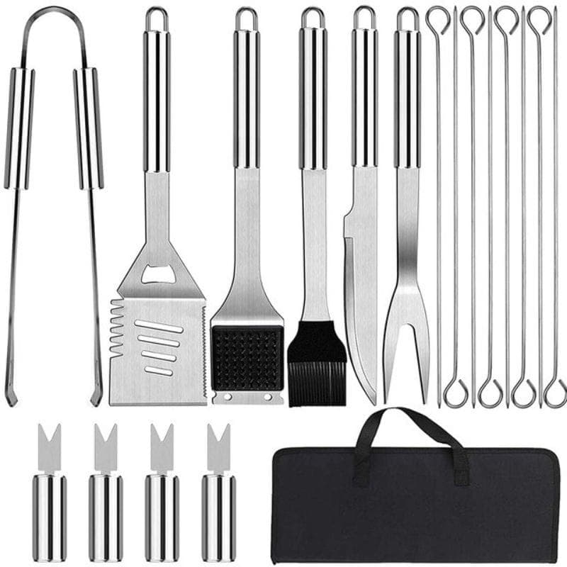 Kit Churrasco 18 Peças em  Aço Inox
