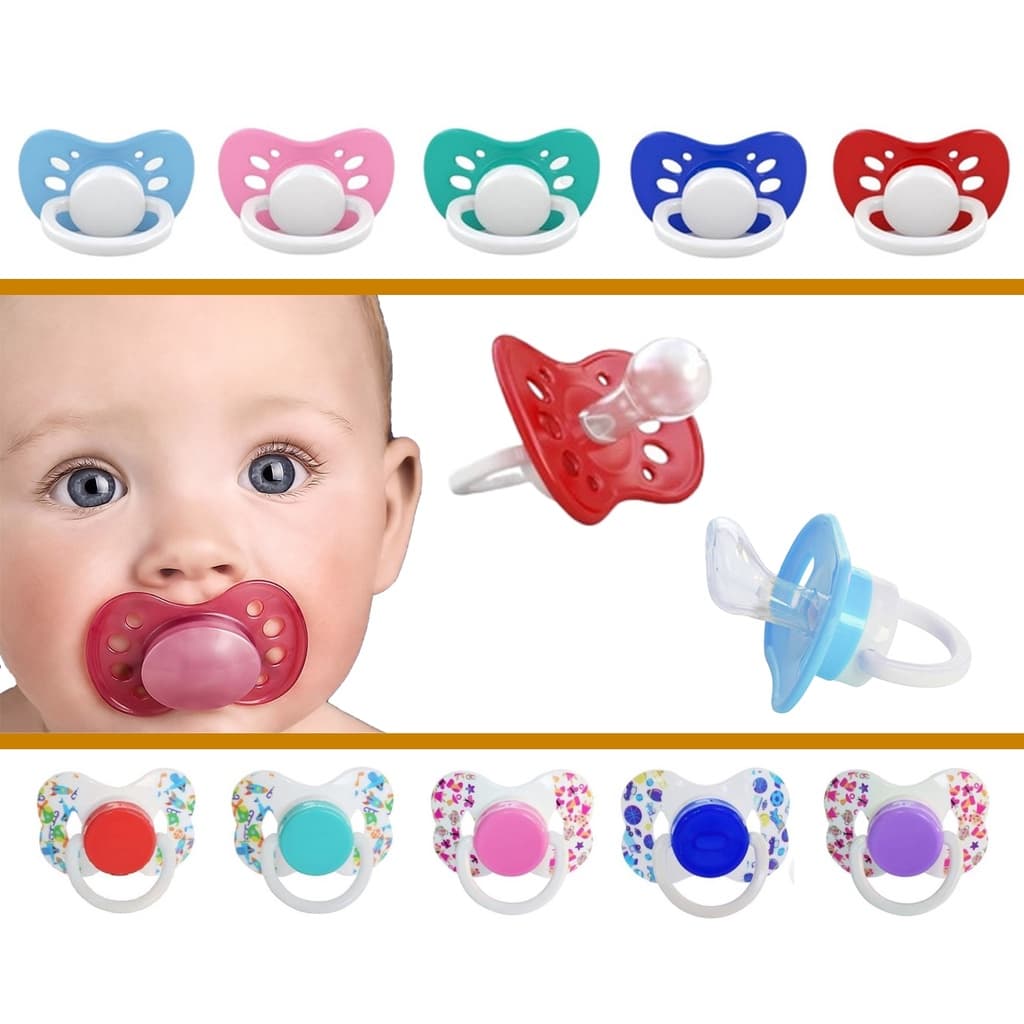 Chupeta Bico 100% Silicone Menino ou Menina Redonda ou Ortodontica Anatomica Mãe Bebê Lisa ou Desenhada