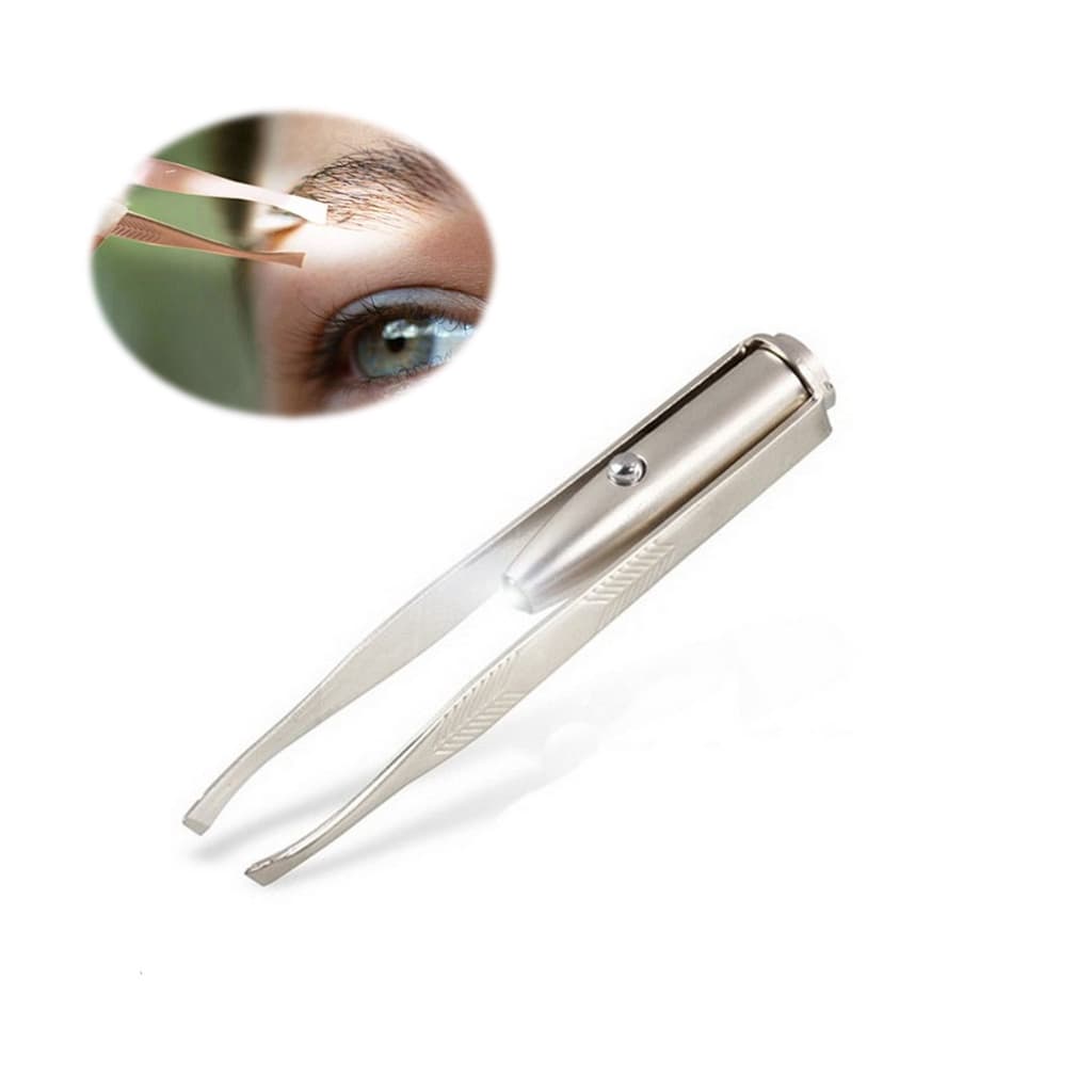 Pinça Com Luz De Led Para Depilar Sobrancelha - Profissional