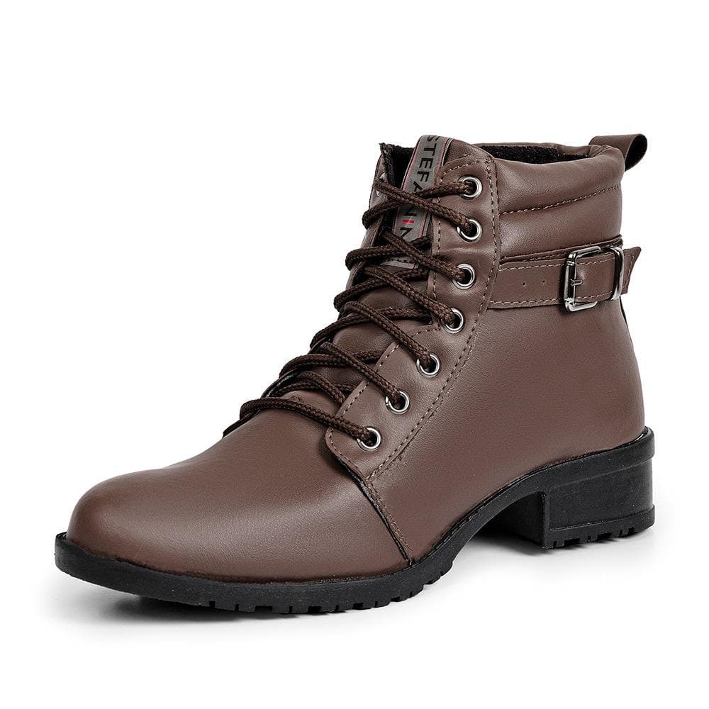 Bota Coturno Feminino Salto Tratorado Cano Curto Macio e Conforto Para os Pés Promoção Envio Imediato