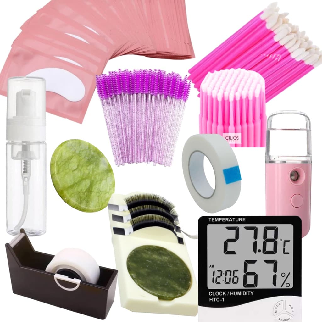 Kit Completo Lash Iniciante Curso Extensão Alongamento De Cilios 11 itens