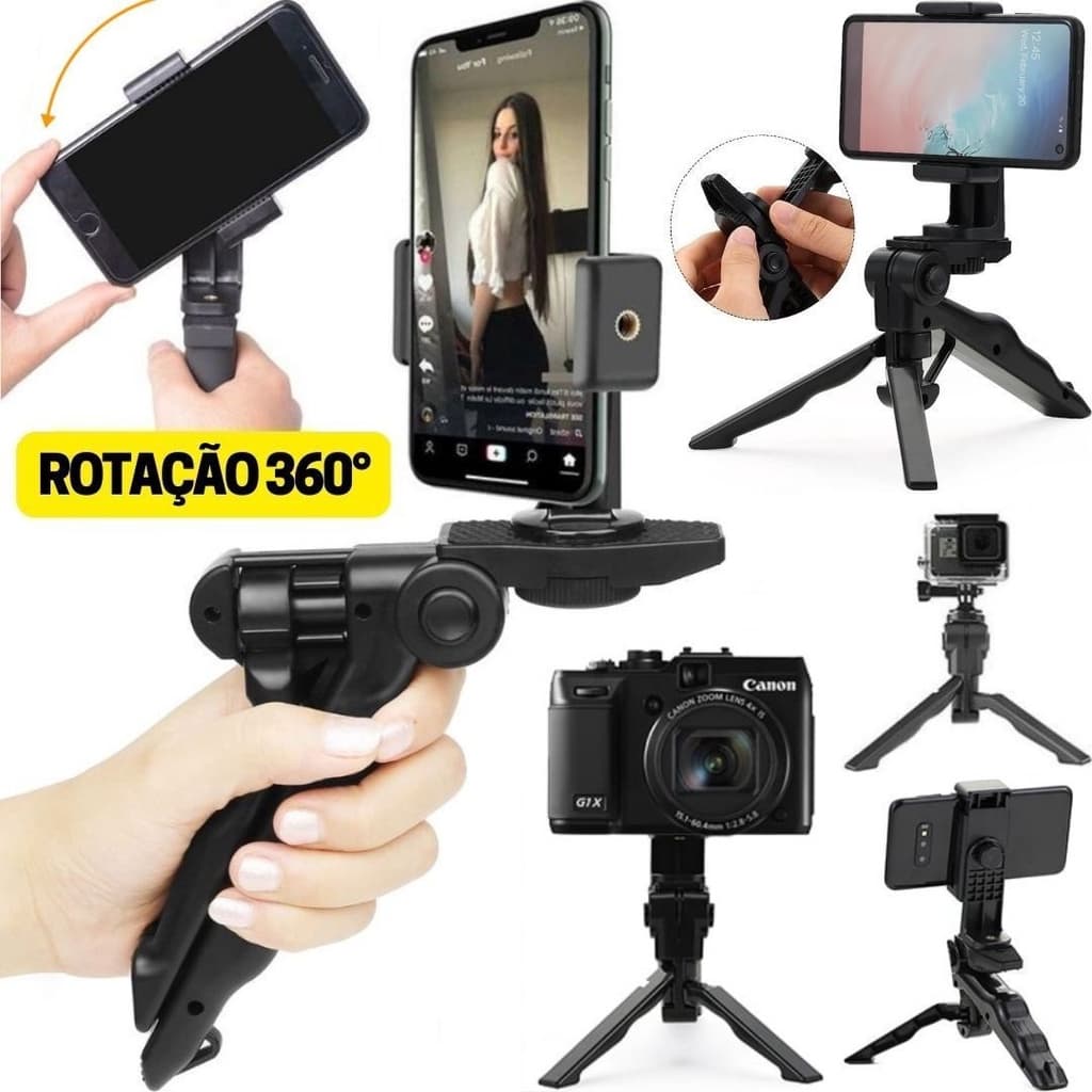 Suporte para celular 2 em 1 mini tripé steadicam estabilizador de mão para vídeos smartphone