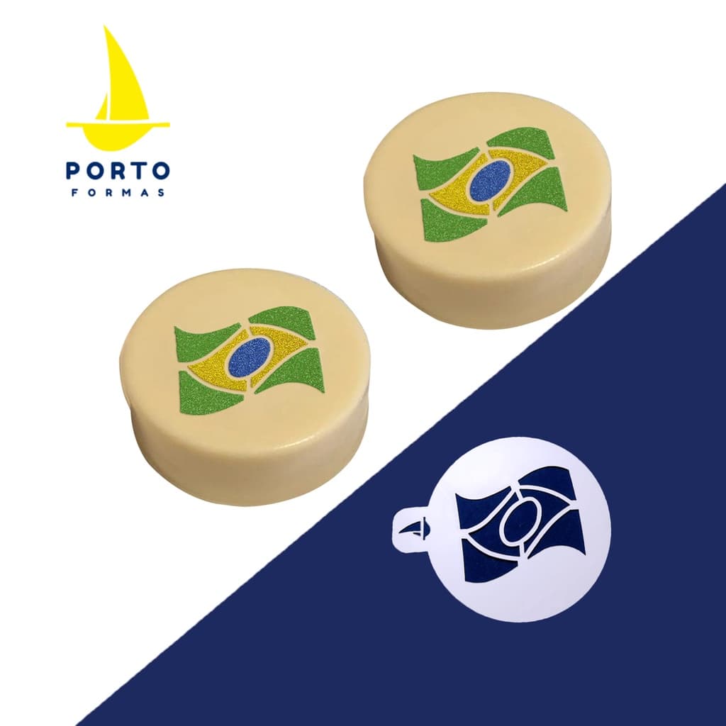 Estêncil Para Pão De Mel Bandeira  Brasil - Lançamento Porto Formas