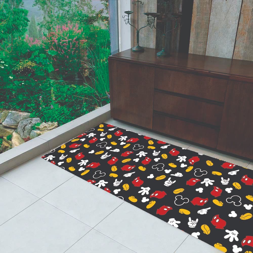 Tapete passadeira para sala cozinha - Mickey pedacinhos