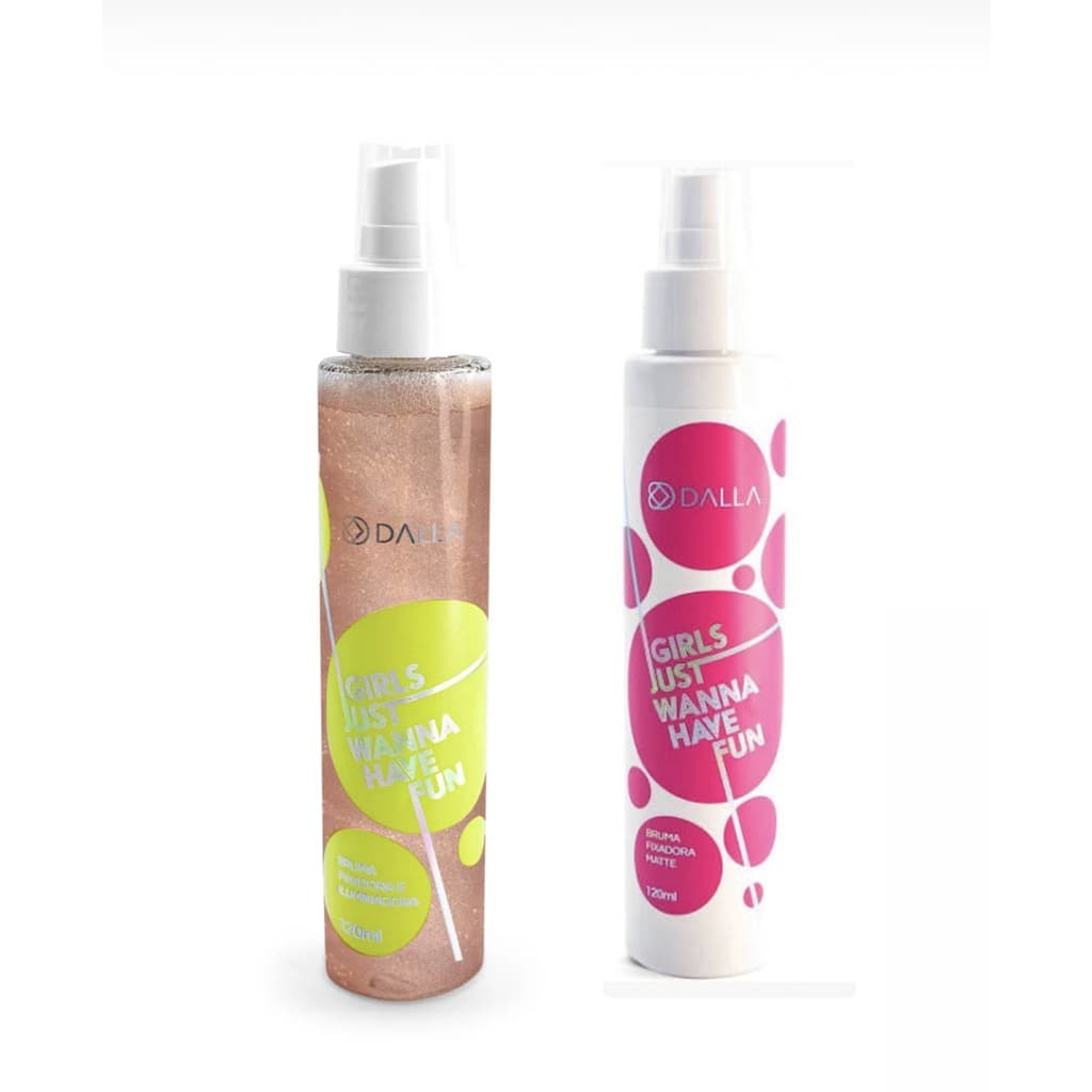 Bruma fixadora matte + bruma fixadora iluminadora Dalla