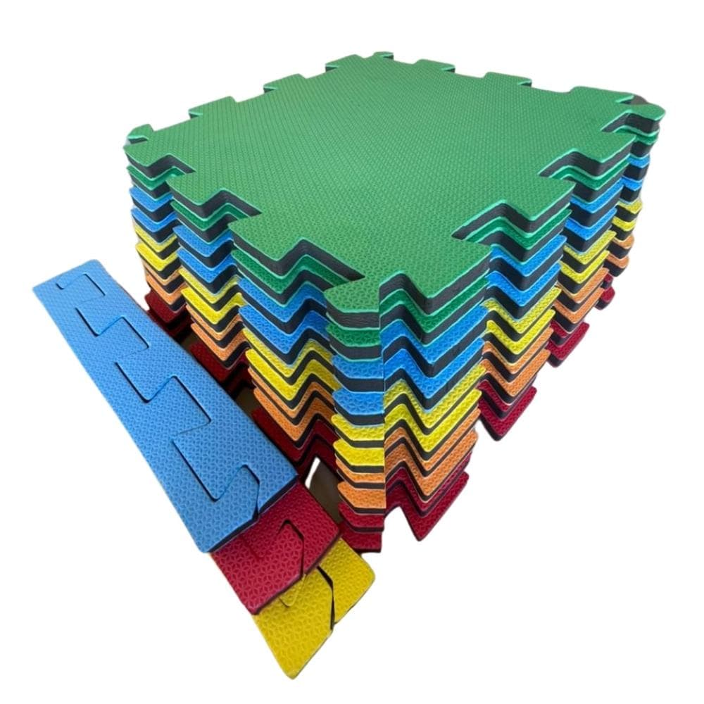 Kit 12 Tatames 50x50 20mm Colorido Economico
