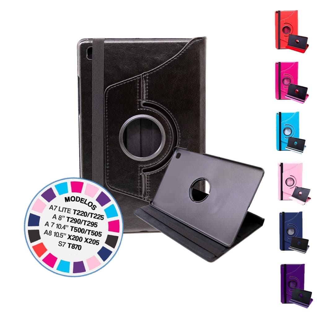 Case Capinha Capa Tablet para Samsung Tab A 8'' / 8.7'' / 10.1'' / 10.4'' / 10.5" / 11''' - ( T500 T505 / T515 T510 / T290 T295 / A7 LITE T225 T220 / A8 X200 X205 / S7 T870 ) GIRO 360°