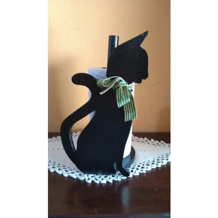 Porta toalha de papel gato e peixe