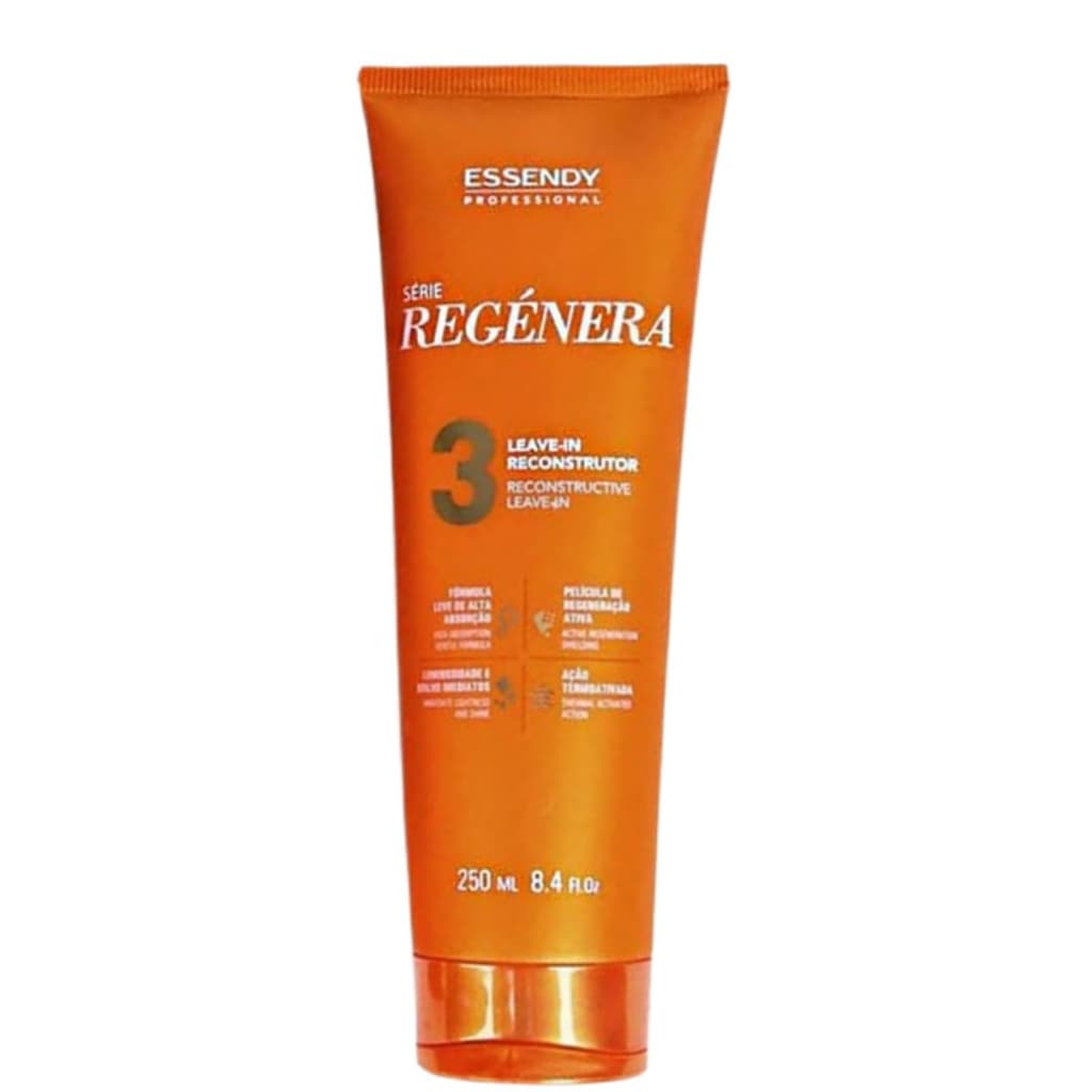 Leave-in Reconstrutor Série Regénera Essendy 250ml - Tratamento capilar contra desidratação e agressões externas Protege Renova Fortalece Reconstroi o cabelo - Profissional Original