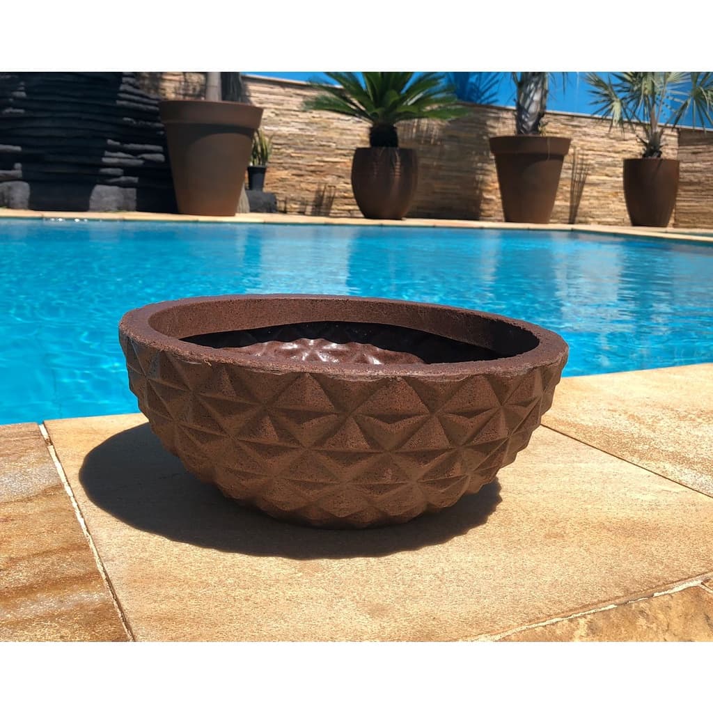 Vaso de Planta tipo Bacia Diamante em Polietileno (14x34)