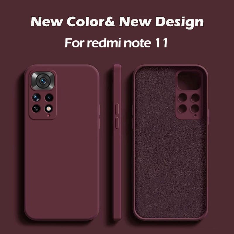 Redmi Nota 11 11s Pro Note11 plus 5g Capa Original Quadrada Flexível De Silicone Líquido Para Xiaomi Note 11