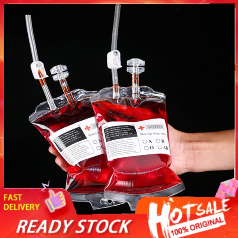 Saco De Sangue 350ml Bebida De Energia Sanguínea Reutilizável Em PVC Halloween Novo