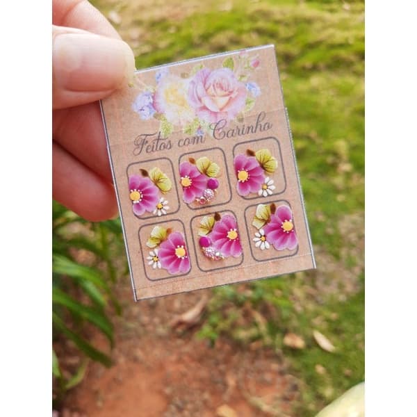 adesivos artesanais kit com 20 cartela adesivos de unhas películas para unhas feito a mão