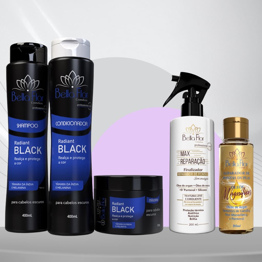 Kit Black + Max Reparação + Reparador de Pontas Duplas